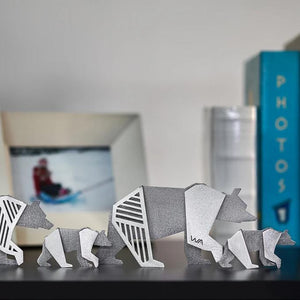 bears modern origami style shelf decor