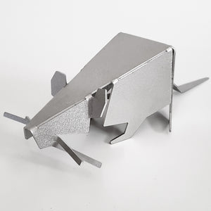 geometric metal rat figurine
