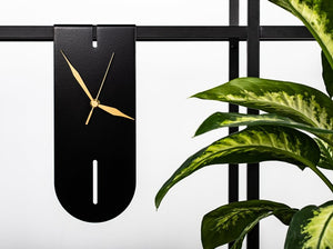 black floating modern clock