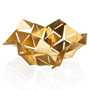 brass gold color geometric tea light holder