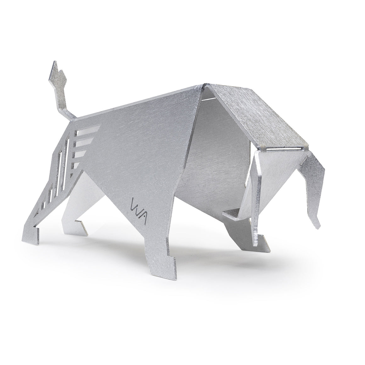 designer geometric metallic  bull figurine