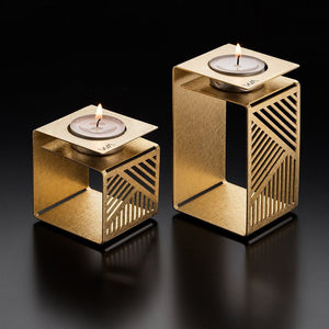 KLARA - Geometric Brass Candle Holder