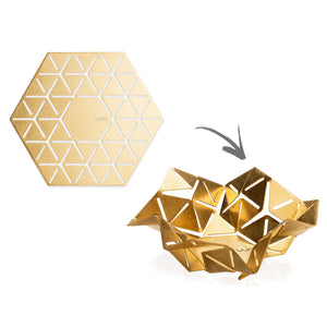 geometric origami style tea light
