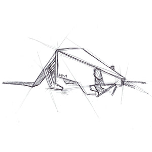 geometric rat - pen sketch